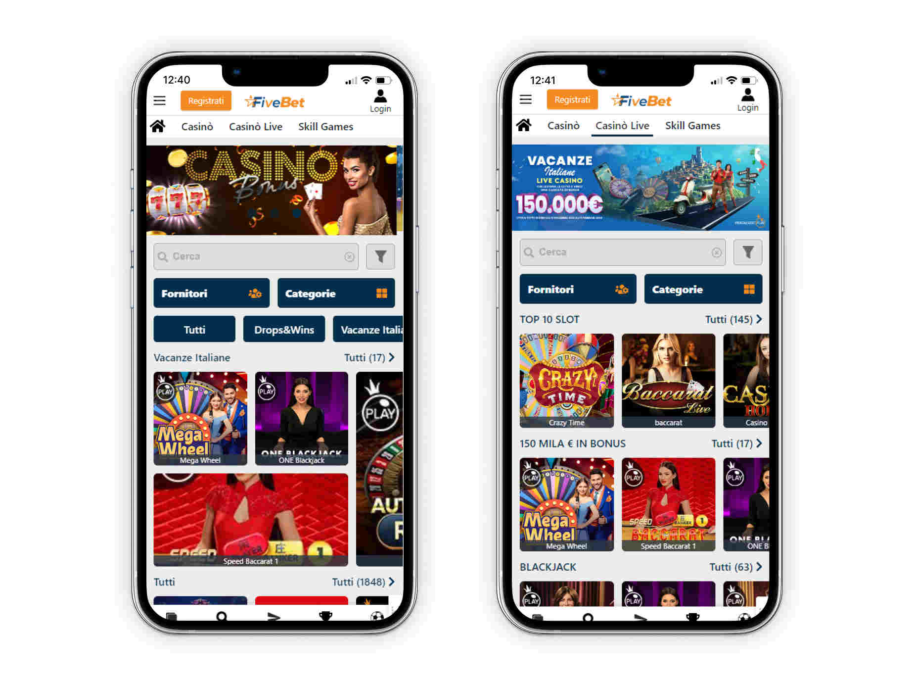 FiveBet casinò su mobile — app iOS e Android